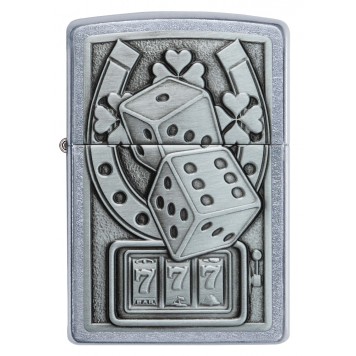 Зажигалка ZIPPO Lucky 7 с покрытием Street Chrome, латунь/сталь, серебристая, 38x13x57 мм-1