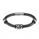 Браслет ZIPPO Three Charms Leather Bracelet, с шармами, чёрный, кожа/нержавеющая сталь, 22 см