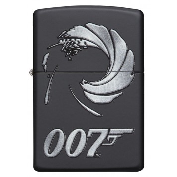 Зажигалка ZIPPO James Bond 007™ с покрытием Black Matte, латунь/сталь, чёрная, матовая, 36x12x56 мм-1