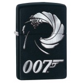 Зажигалка ZIPPO James Bond 007™ с покрытием Black Matte, латунь/сталь, чёрная, матовая, 36x12x56 мм