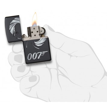 Зажигалка ZIPPO James Bond 007™ с покрытием Black Matte, латунь/сталь, чёрная, матовая, 36x12x56 мм-4