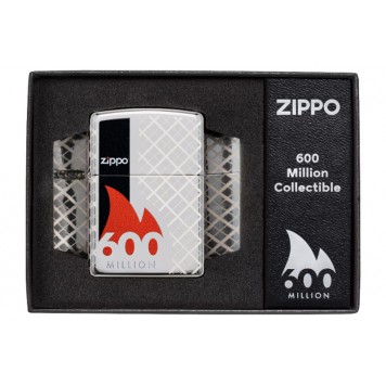 Зажигалка ZIPPO 600 Million с покрытием High Polish Chrome, латунь/сталь, серебристая, 38x13x57 мм-9