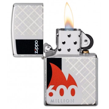 Зажигалка ZIPPO 600 Million с покрытием High Polish Chrome, латунь/сталь, серебристая, 38x13x57 мм-2