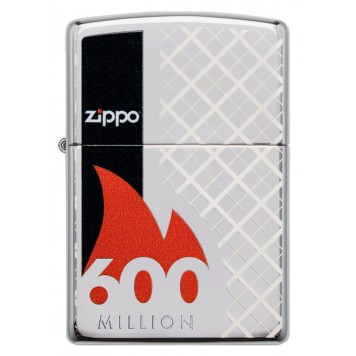 Зажигалка ZIPPO 600 Million с покрытием High Polish Chrome, латунь/сталь, серебристая, 38x13x57 мм-1