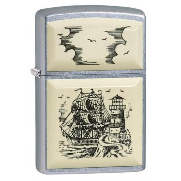 Зажигалка ZIPPO Classic с покрытием Street Chrome™, латунь/сталь, серебристая, 36x12x56 мм