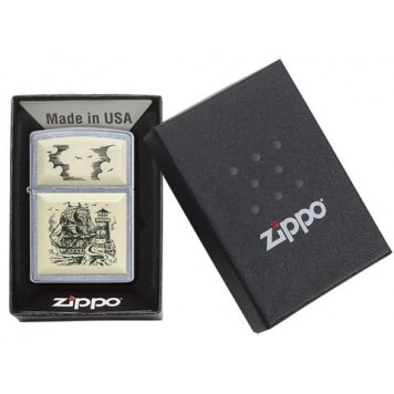 Зажигалка ZIPPO Classic с покрытием Street Chrome™, латунь/сталь, серебристая, 36x12x56 мм-5