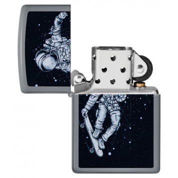 Зажигалка ZIPPO Skateboarding Astronaut с покрытием Flat Grey, латунь/сталь, серая, 38x13x57 мм-3