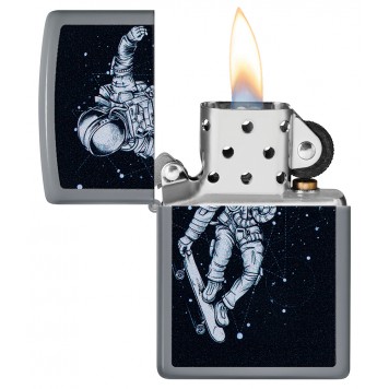 Зажигалка ZIPPO Skateboarding Astronaut с покрытием Flat Grey, латунь/сталь, серая, 38x13x57 мм-2