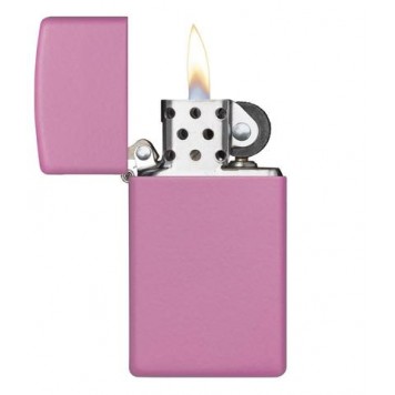 Зажигалка ZIPPO Slim® с покрытием Pink Matte, латунь/сталь, розовая, матовая, 29x10x60 мм-2