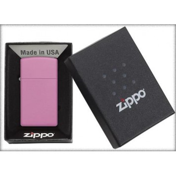 Зажигалка ZIPPO Slim® с покрытием Pink Matte, латунь/сталь, розовая, матовая, 29x10x60 мм-3