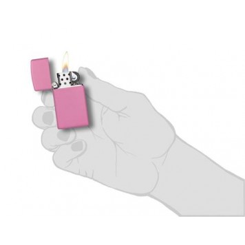 Зажигалка ZIPPO Slim® с покрытием Pink Matte, латунь/сталь, розовая, матовая, 29x10x60 мм-1