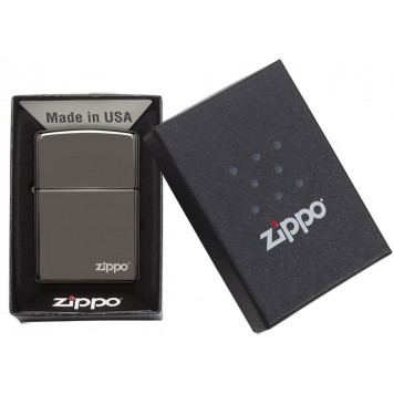 Зажигалка ZIPPO Classic с покрытием Black Ice®, латунь/сталь, чёрная, глянцевая, 38x13x57 мм-1