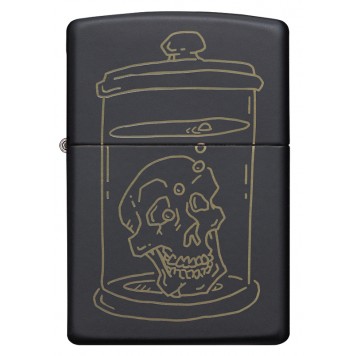 Зажигалка ZIPPO Skull Design с покрытием Black Matte, латунь/сталь, чёрная, матовая, 38x13x57 мм-5