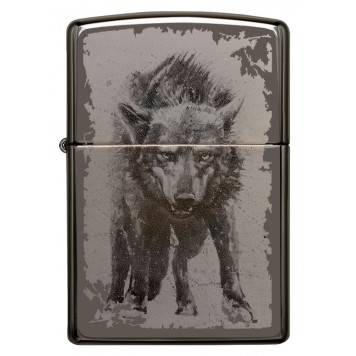 Зажигалка ZIPPO Wolf Design с покрытием Black Ice®, латунь/сталь, чёрная, глянцевая, 38x13x57 мм-4