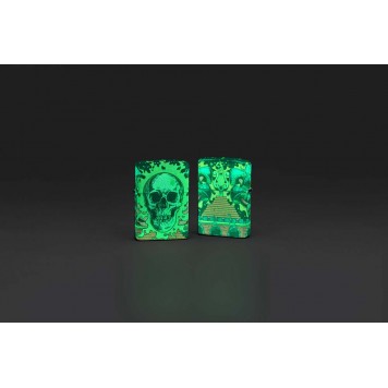 Зажигалка ZIPPO Skull Design с покрытием Glow In The Dark Green,латунь/сталь,разноцветная38x13x57 мм-12