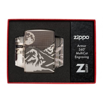 Зажигалка ZIPPO Armor™ с покрытием High Polish Black Ice®, латунь/сталь, чёрная, 38x13x57 мм-8