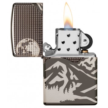 Зажигалка ZIPPO Armor™ с покрытием High Polish Black Ice®, латунь/сталь, чёрная, 38x13x57 мм-6