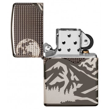 Зажигалка ZIPPO Armor™ с покрытием High Polish Black Ice®, латунь/сталь, чёрная, 38x13x57 мм-9