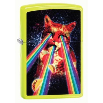 Зажигалка ZIPPO Classic с покрытием Neon Yellow, латунь/сталь, жёлтая, глянцевая, 36x12x56 мм