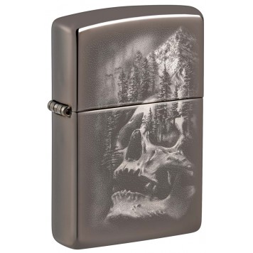 Зажигалка ZIPPO Skull Design с покрытием Black Ice®, латунь/сталь, черная, 38x13x57 мм