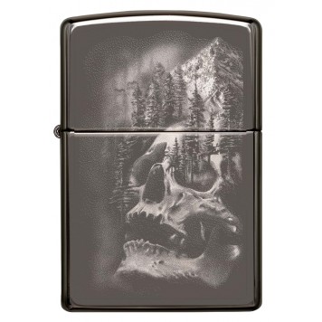 Зажигалка ZIPPO Skull Design с покрытием Black Ice®, латунь/сталь, черная, 38x13x57 мм-1