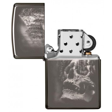 Зажигалка ZIPPO Skull Design с покрытием Black Ice®, латунь/сталь, черная, 38x13x57 мм-3