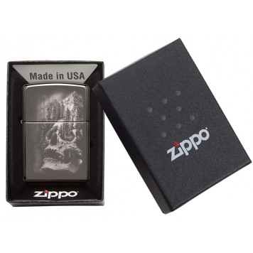 Зажигалка ZIPPO Skull Design с покрытием Black Ice®, латунь/сталь, черная, 38x13x57 мм-5