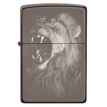 Зажигалка ZIPPO Lion Design с покрытием Black Ice®, латунь/сталь, чёрная, глянцевая, 38x13x57 мм-6