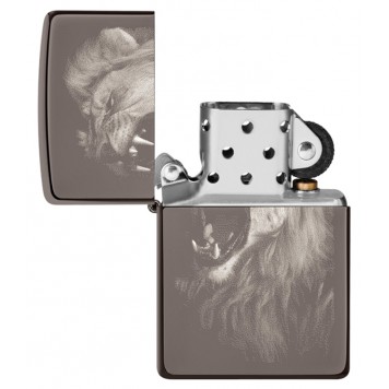 Зажигалка ZIPPO Lion Design с покрытием Black Ice®, латунь/сталь, чёрная, глянцевая, 38x13x57 мм-4