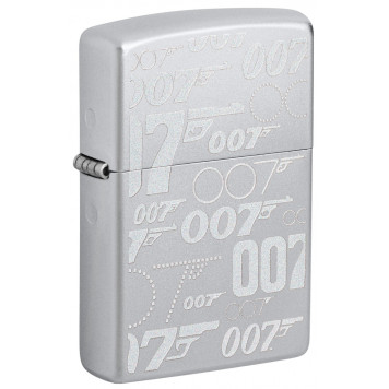 Зажигалка ZIPPO James Bond™ с покрытием Satin Chrome, латунь/сталь, серебристая, 38x13x57 мм