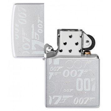 Зажигалка ZIPPO James Bond™ с покрытием Satin Chrome, латунь/сталь, серебристая, 38x13x57 мм-3