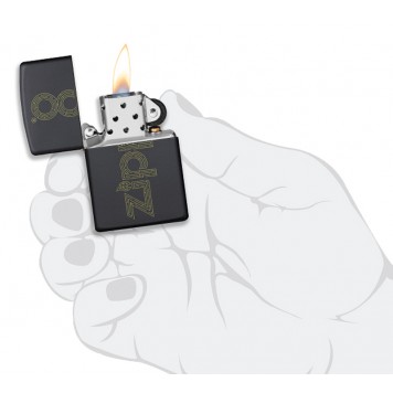 Зажигалка ZIPPO Zippo Design с покрытием Black Matte, латунь/сталь, чёрная, матовая, 38x13x57 мм-2