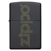 Зажигалка ZIPPO Zippo Design с покрытием Black Matte, латунь/сталь, чёрная, матовая, 38x13x57 мм