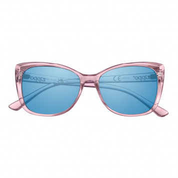 Очки солнцезащитные ZIPPO, женские, розовые, оправа из поликарбоната, голубые линзы-1