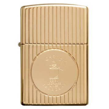 Зажигалка ZIPPO Armor® Founder's Day с покрытием Gold Plate, латунь/сталь, золотистая, 38x13x57 мм-1