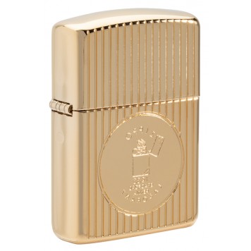 Зажигалка ZIPPO Armor® Founder's Day с покрытием Gold Plate, латунь/сталь, золотистая, 38x13x57 мм