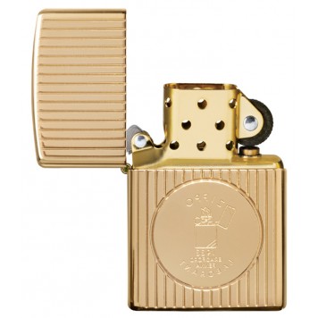 Зажигалка ZIPPO Armor® Founder's Day с покрытием Gold Plate, латунь/сталь, золотистая, 38x13x57 мм-3