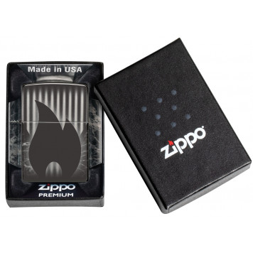 Зажигалка ZIPPO Classic с покрытием High Polish Black, латунь/сталь, черная, глянцевая, 38x13x57 мм-5