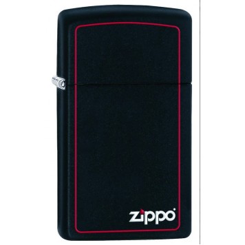 Зажигалка ZIPPO Slim® с покрытием Black Matte, латунь/сталь, чёрная, матовая, 29x10x60 мм-2