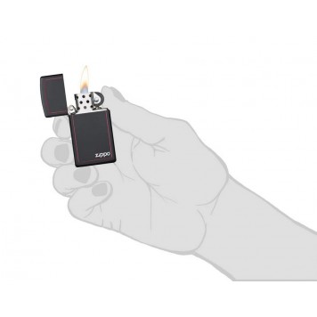 Зажигалка ZIPPO Slim® с покрытием Black Matte, латунь/сталь, чёрная, матовая, 29x10x60 мм-1