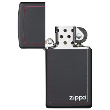 Зажигалка ZIPPO Slim® с покрытием Black Matte, латунь/сталь, чёрная, матовая, 29x10x60 мм-3