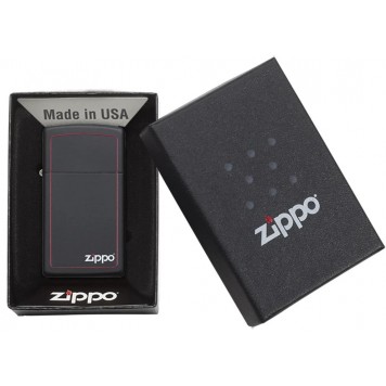 Зажигалка ZIPPO Slim® с покрытием Black Matte, латунь/сталь, чёрная, матовая, 29x10x60 мм-4