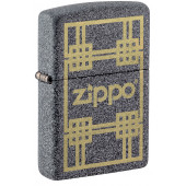 Зажигалка ZIPPO с покрытием Iron Stone, латунь/сталь, серая, матовая, 38x13x57 мм