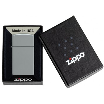 Зажигалка ZIPPO Slim® с покрытием Flat Grey, латунь/сталь, серая, матовая, 29x10x60 мм-5