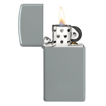 Зажигалка ZIPPO Slim® с покрытием Flat Grey, латунь/сталь, серая, матовая, 29x10x60 мм-2