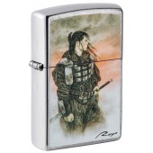 Зажигалка ZIPPO Luis Royo с покрытием Street Chrome, латунь/сталь, серебристая, 38x13x57 мм