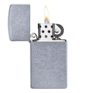 Зажигалка ZIPPO Slim® с покрытием Street Chrome™, латунь/сталь, серебристая, матовая, 29x10x60 мм-2