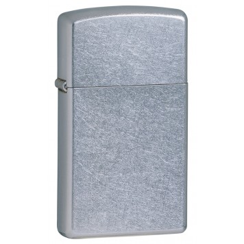 Зажигалка ZIPPO Slim® с покрытием Street Chrome™, латунь/сталь, серебристая, матовая, 29x10x60 мм