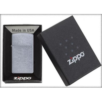 Зажигалка ZIPPO Slim® с покрытием Street Chrome™, латунь/сталь, серебристая, матовая, 29x10x60 мм-4