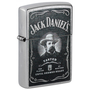 Зажигалка ZIPPO Jack Daniels® с покрытием Street Chrome, латунь/сталь, серебристая, 38x13x57 мм